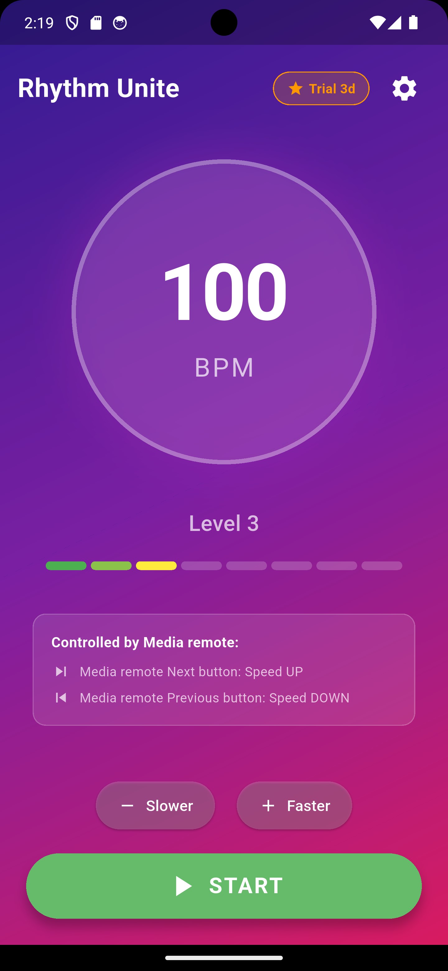 Rhythm Unite Main Screen